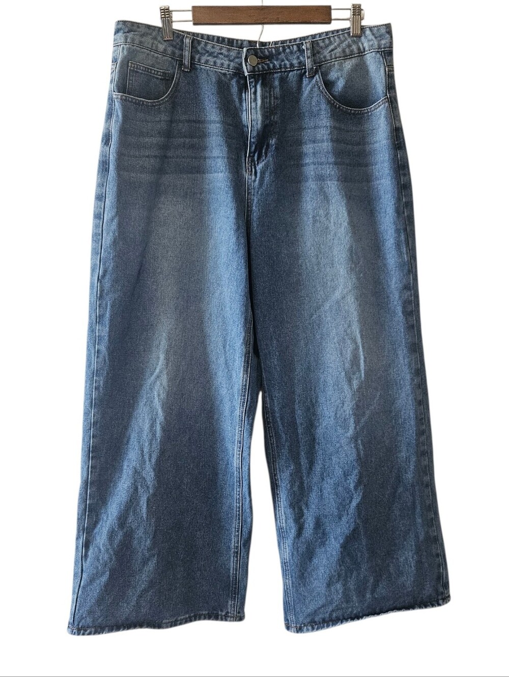 Womens Wide Leg Normcore Comfy Jeans Size XXL